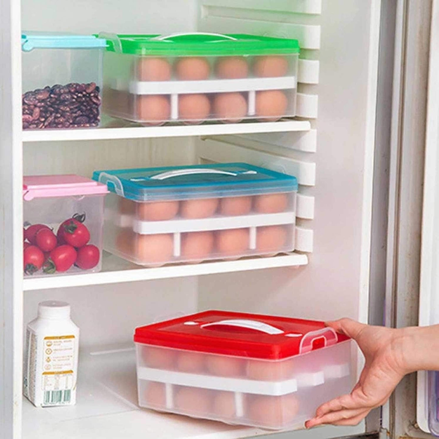 32 Grid Egg Holder Double Layer Storage Box