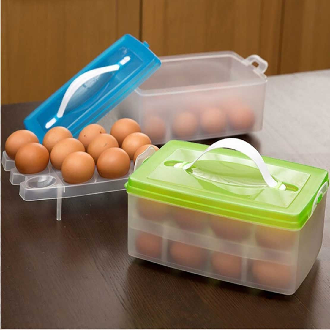 32 Grid Egg Holder Double Layer Storage Box