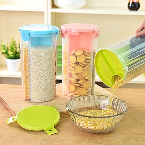 Plastic Food Storage Airtight Triple Partition Jar