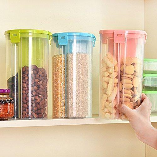 Plastic Food Storage Airtight Triple Partition Jar