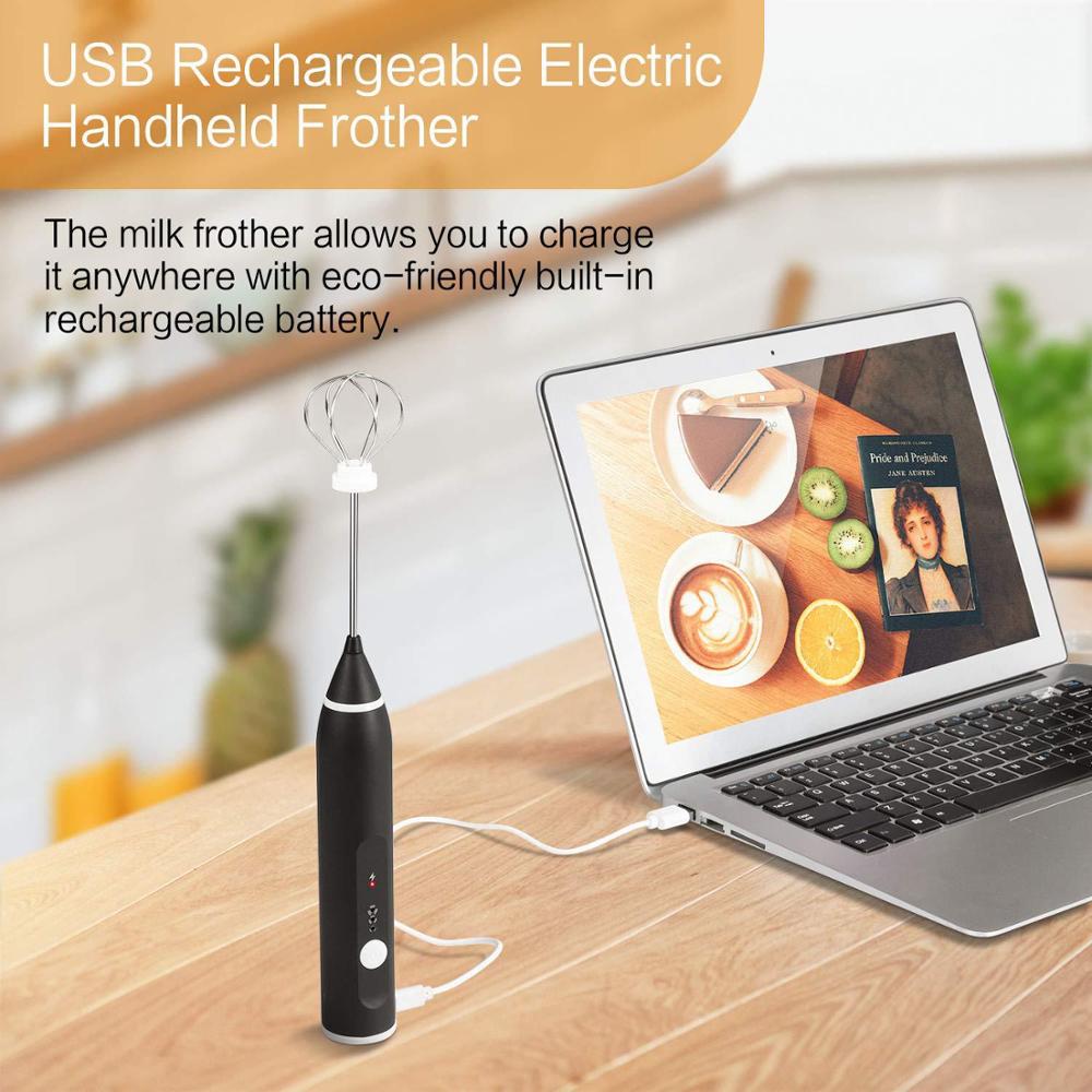 USB Electric Egg Whisk Automatic Handhold Foam Coffee Maker