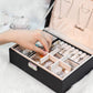 Large Double Layer Jewelry Organizer Earring Pendant Necklace Storage Box PU Leather Glasses Watch Women Cosmetics Lipstick Box
