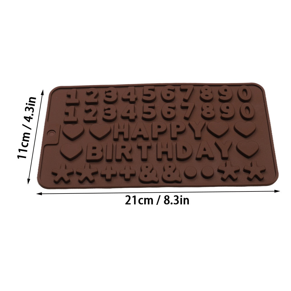 Silicone Chocolate Mold 26 Letter Number Chocolate Baking Tools