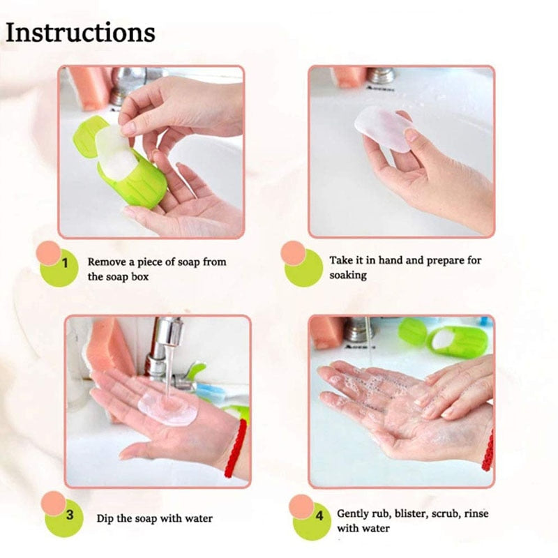 20PCS Portable Soap Paper Disposable Soap Paper