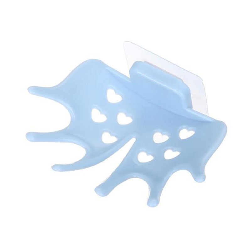 Soap Dish Maple Leaf Design PVC Soap Box Punch-free Strong Adhesive Soap Dishs Bathroom Drain Soap Holder Rack Tray Accessories