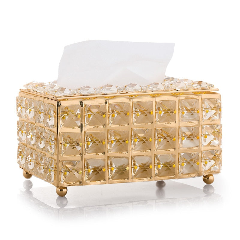 Rhinestone Tissue Box Paper Rack Office Table Accessories