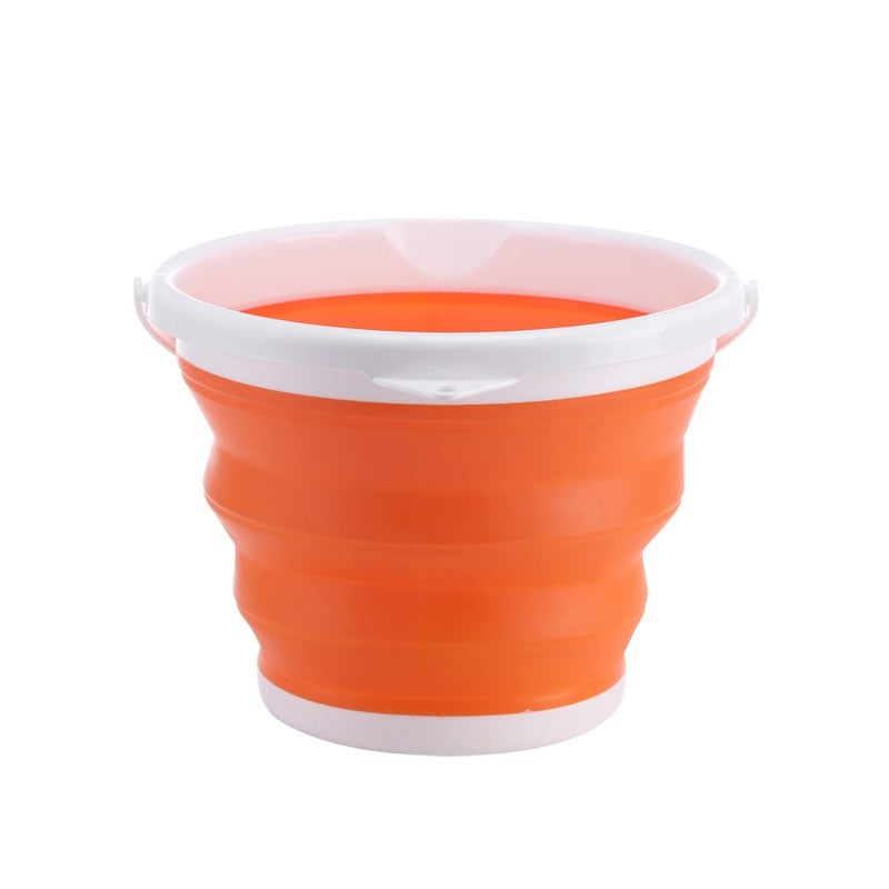 Collapsible Bucket Portable Folding Bucket Lid Silicone Car Washing Bucket Children Outdoor Fishing Travel Home Storage