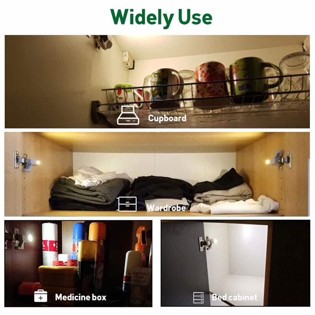 Universal LED Under Cabinet Light Wardrobe Closet Inner Hinge Night Light Lamp