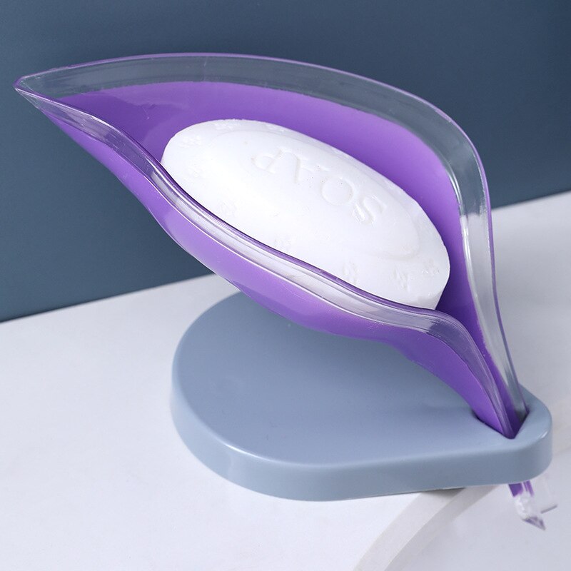 Leaf-shaped soap box dishwashing brush storage tray