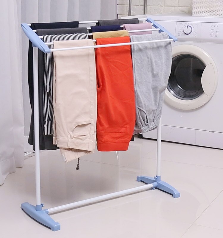Floor Standing Cloth Towel Rack Trouser Holder Laundry Rail Rack Bath Towel Drying Rod