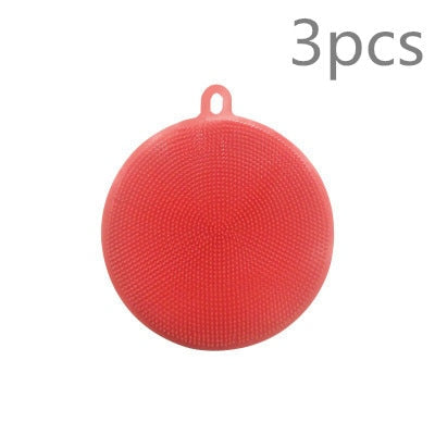 3pc Silicone Dish Washing Sponge Scrubber