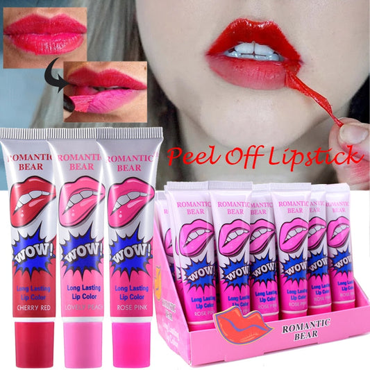 6 Colors Amazing Peel Off Liquid Lipstick Waterproof Long Lasting Lip Gloss Tint