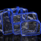 3pcs Travel PVC Cosmetic Bags Women Transparent Clear Zipper Makeup Bags