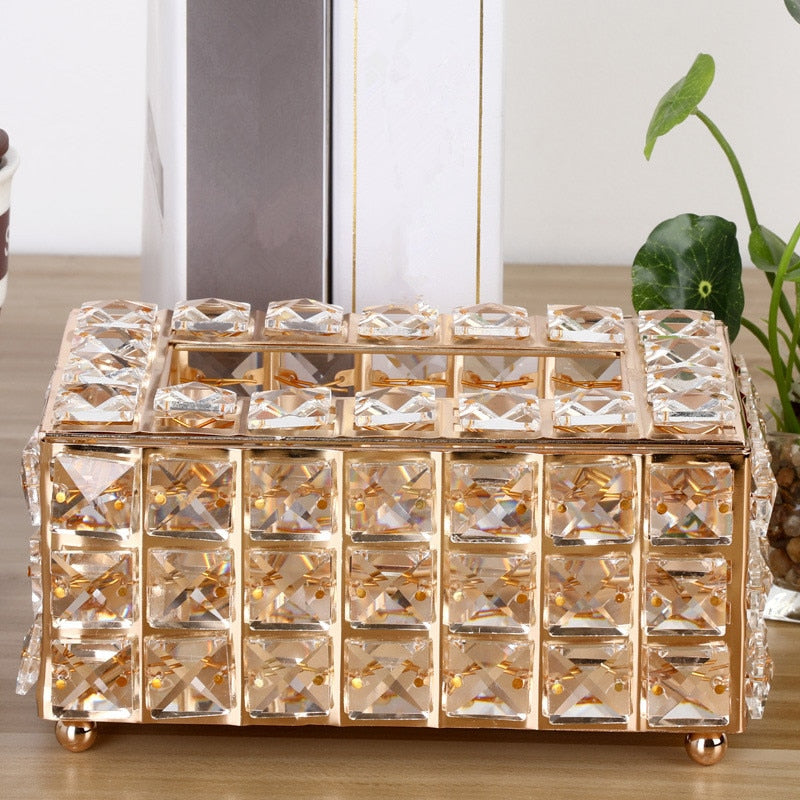 Rhinestone Tissue Box Paper Rack Office Table Accessories