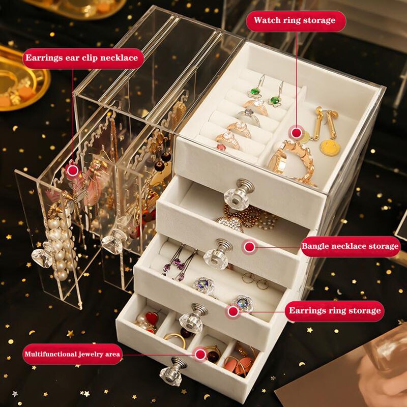 Jewelry Storage Box Earrings Display Stand Organizer Necklace Jewelry –