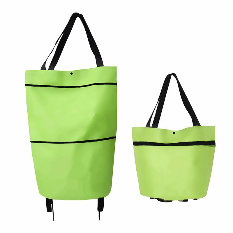 Oxford Cloth Reusable Foldable Shopping Pull Cart Trolley Bag