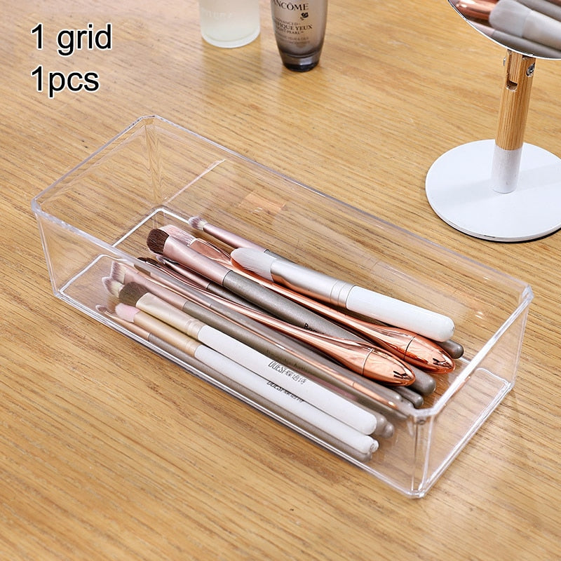 Portable Transparent Makeup Organizer Storage Box