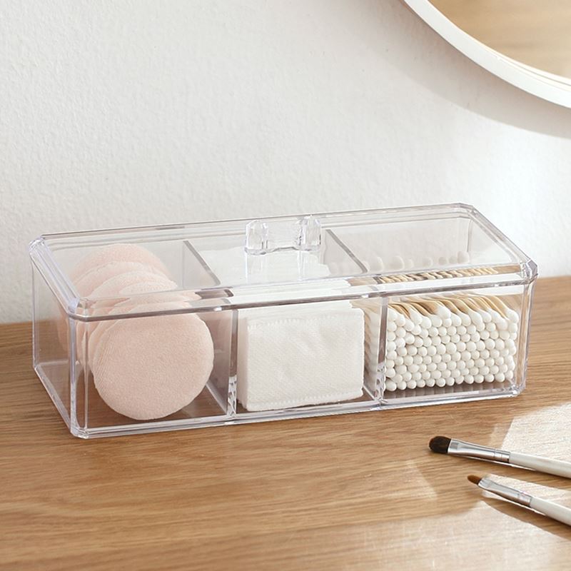 Portable Transparent Makeup Organizer Storage Box