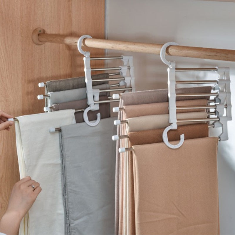 5 Layers Hanger Stainless Steel Storage Pants Hangers