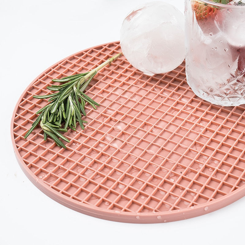 multi-functional mat, round heat-resistant silicone table mat,