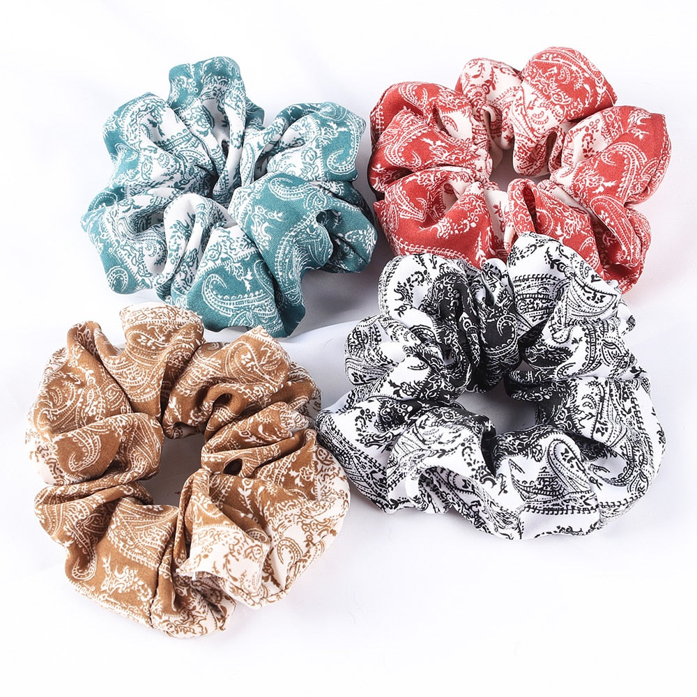 5pcs Satin Silk Scrunchies Women Elastic Rubber Hair Bands