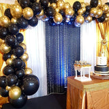 100pcs Chrome Silver Gold Balloons Arch Kit Black Balloon Garland