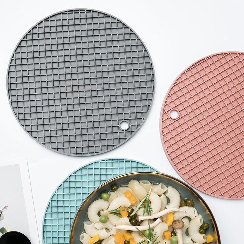 multi-functional mat, round heat-resistant silicone table mat,