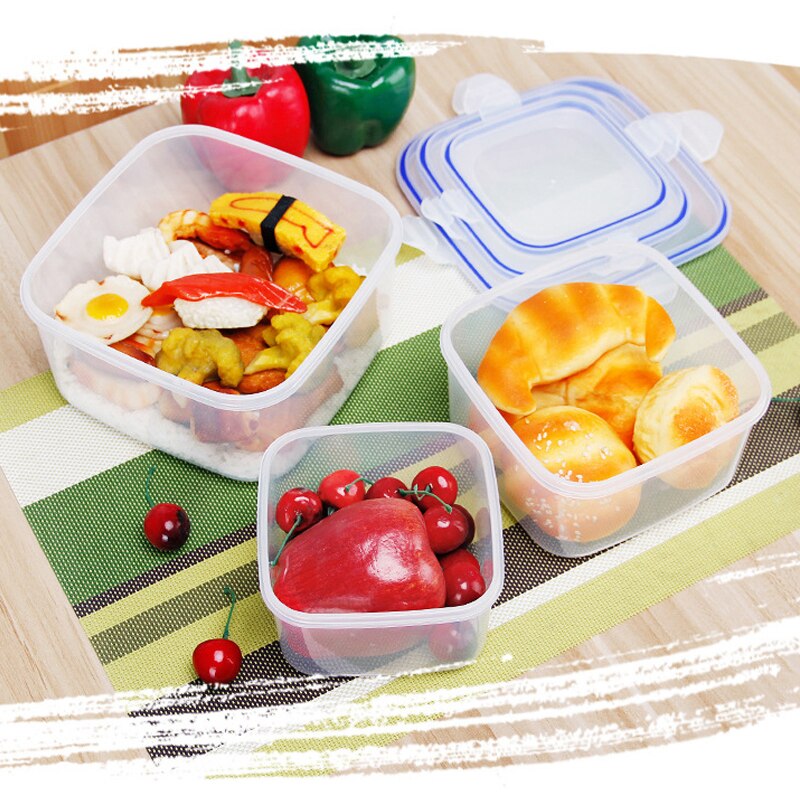 3pcs Plastic Lunch Box For Kids Bento Box Food Storage Container