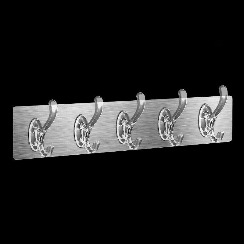 Transparent Wall Hooks Kitchen Bathroom Row Hooks