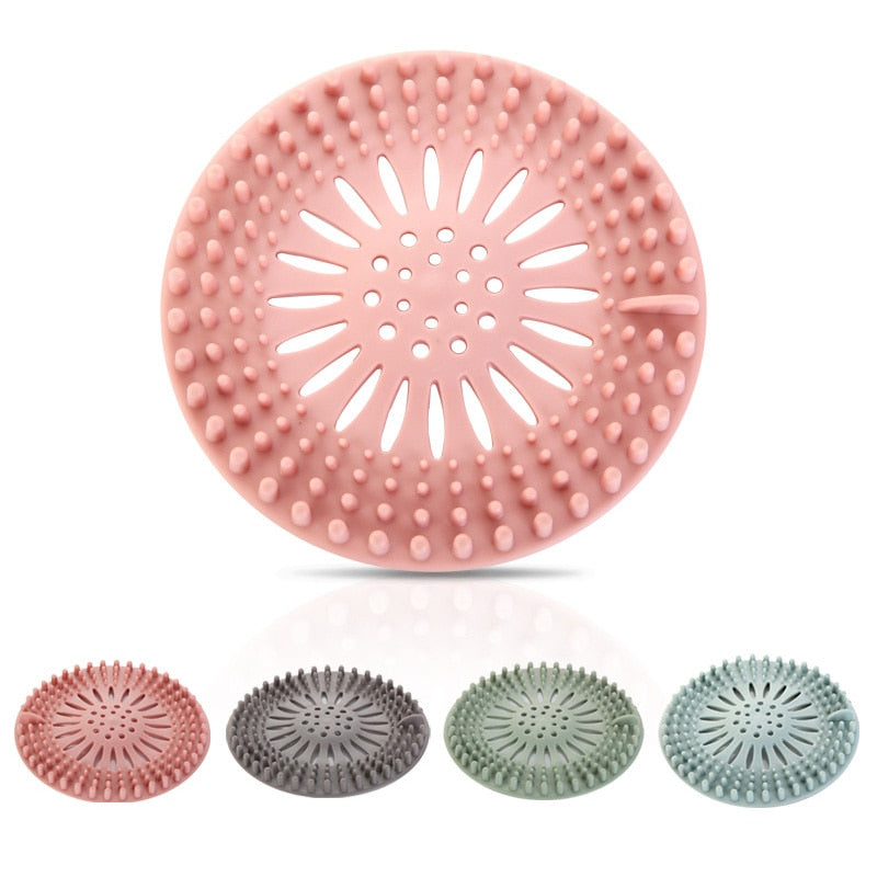 1Pcs Bathtub Supplies Drain Strainer Portable Silicone Sink Filter Hair Stopper Kitchen Accessories Bathroom Shower Drain Covers