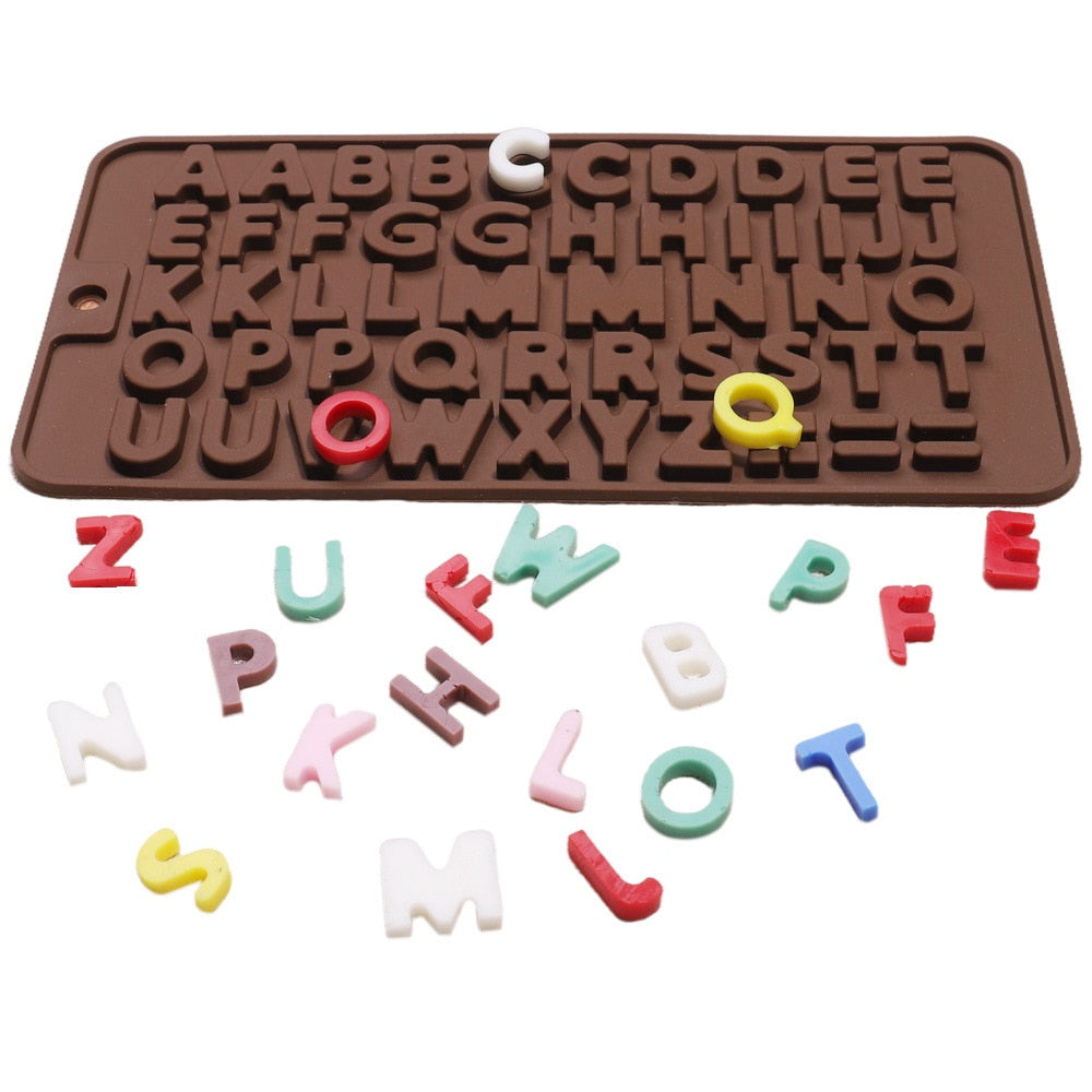 Silicone Chocolate Mold 26 Letter Number Chocolate Baking Tools