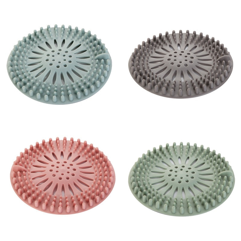 1Pcs Bathtub Supplies Drain Strainer Portable Silicone Sink Filter Hair Stopper Kitchen Accessories Bathroom Shower Drain Covers