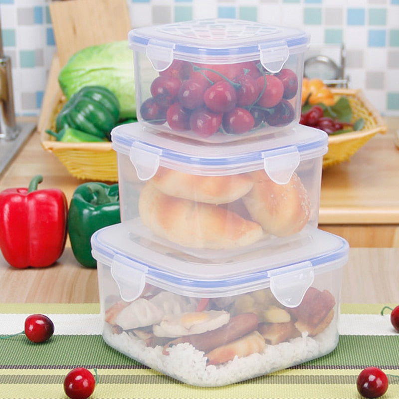 3pcs Plastic Lunch Box For Kids Bento Box Food Storage Container