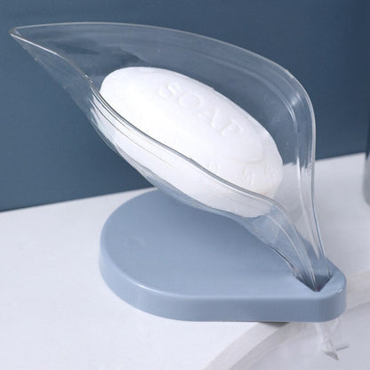 Leaf-shaped soap box dishwashing brush storage tray