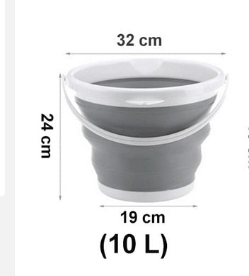 Collapsible Bucket Portable Folding Bucket Lid Silicone Car Washing Bucket Children Outdoor Fishing Travel Home Storage