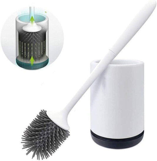 Wall-Mounted TPR Silicone Toilet Brush Rubber Soft Bristles For Bathroom