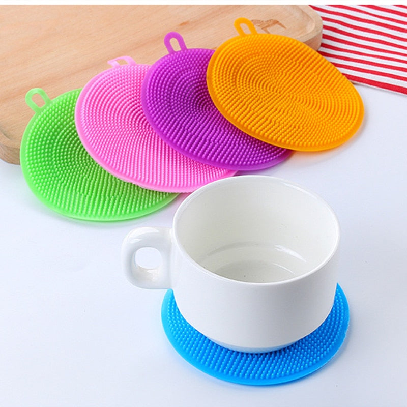 3pc Silicone Dish Washing Sponge Scrubber