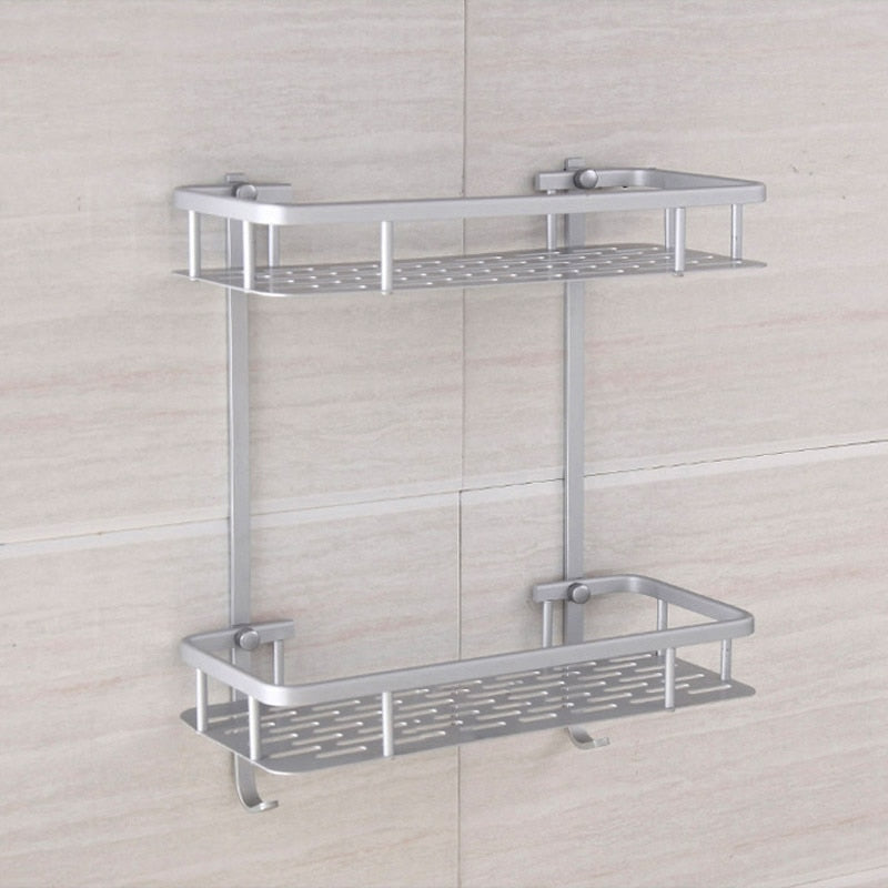 Aluminum Bathroom Rack, Bathroom Shelves Drilling/ No Drilling