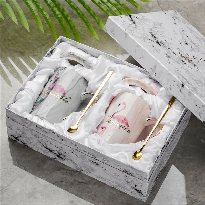 Mr Mrs Flamingo Couple Cup and Mug Gift Box