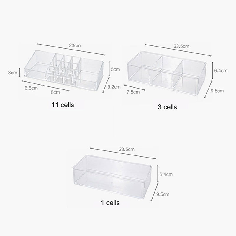 Portable Transparent Makeup Organizer Storage Box