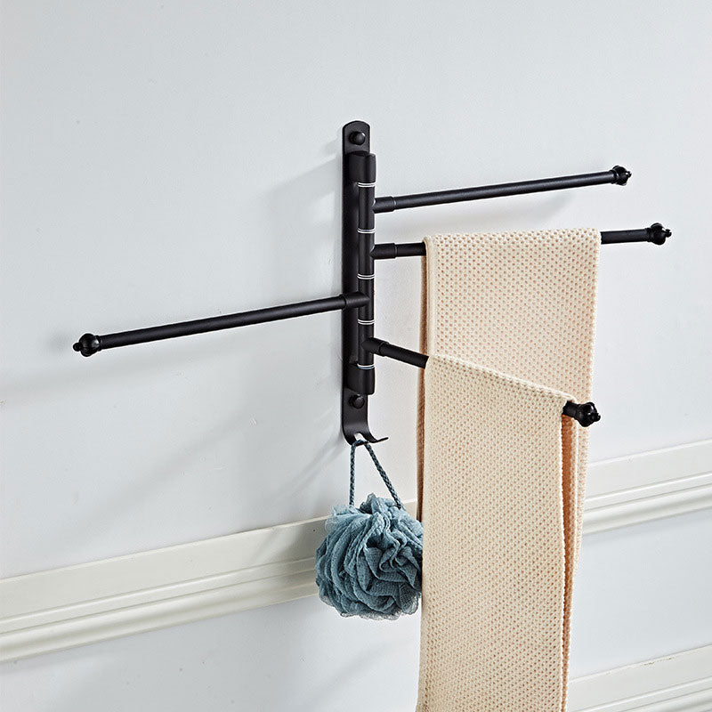 Bathroom Swivel Towel Bar with Hooks,