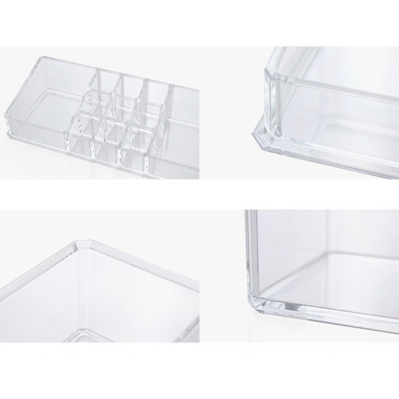 Portable Transparent Makeup Organizer Storage Box