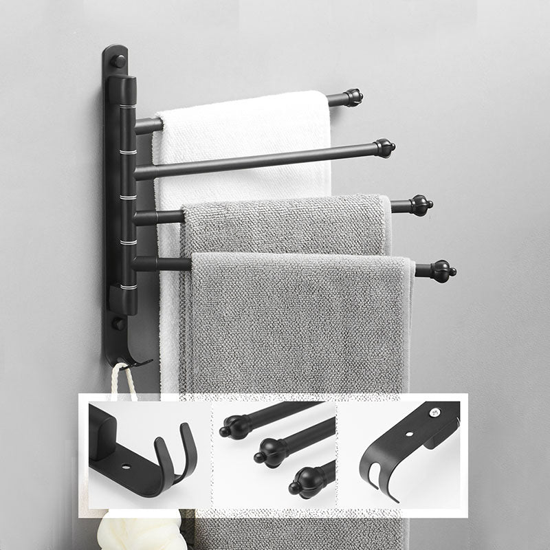 Bathroom Swivel Towel Bar with Hooks,