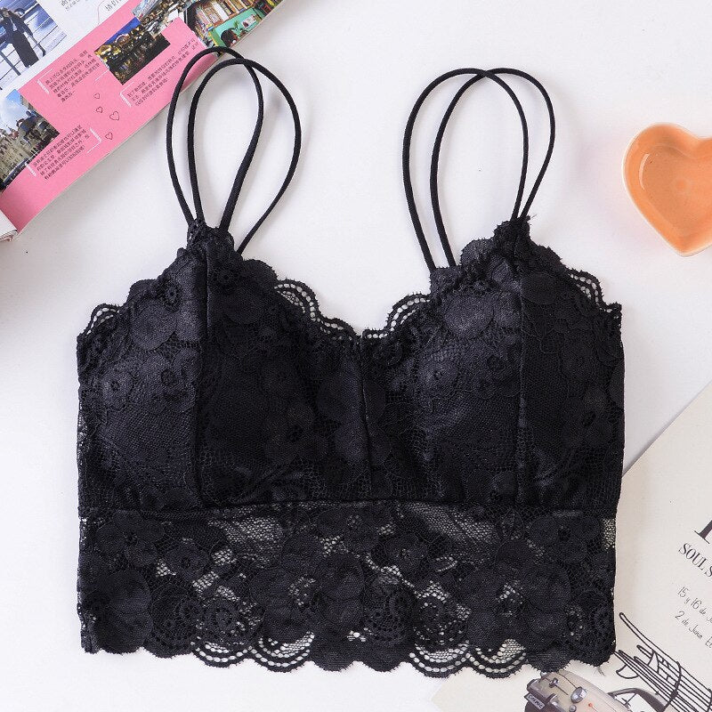 New Women Wireless Lace Bra Wire Free Push Up Bralette Sexy Lingerie