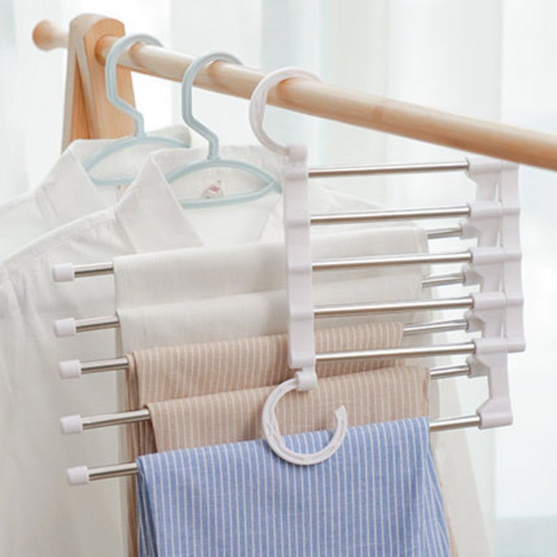 5 Layers Hanger Stainless Steel Storage Pants Hangers