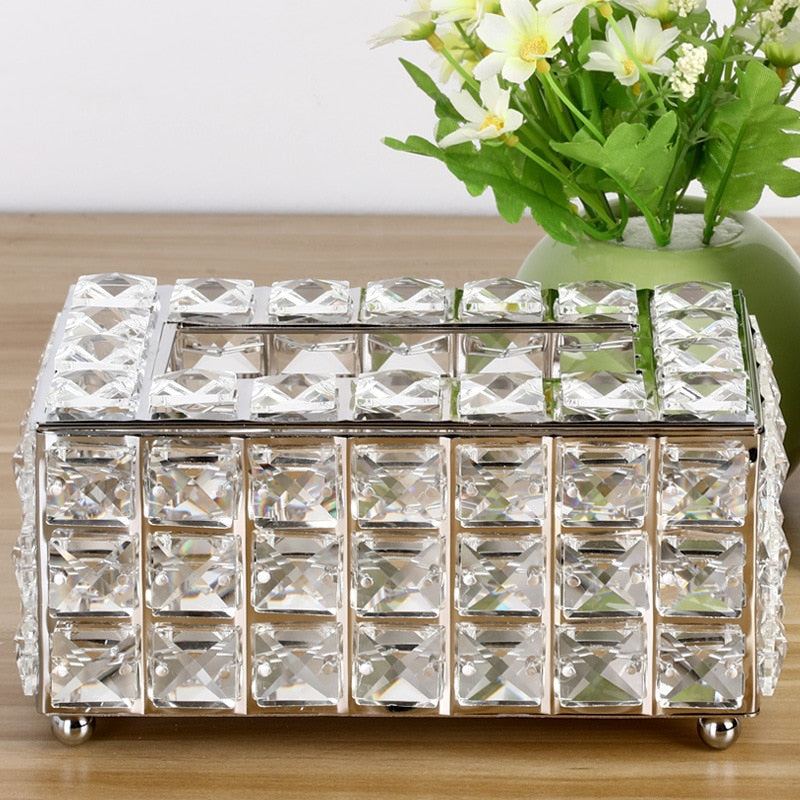 Rhinestone Tissue Box Paper Rack Office Table Accessories