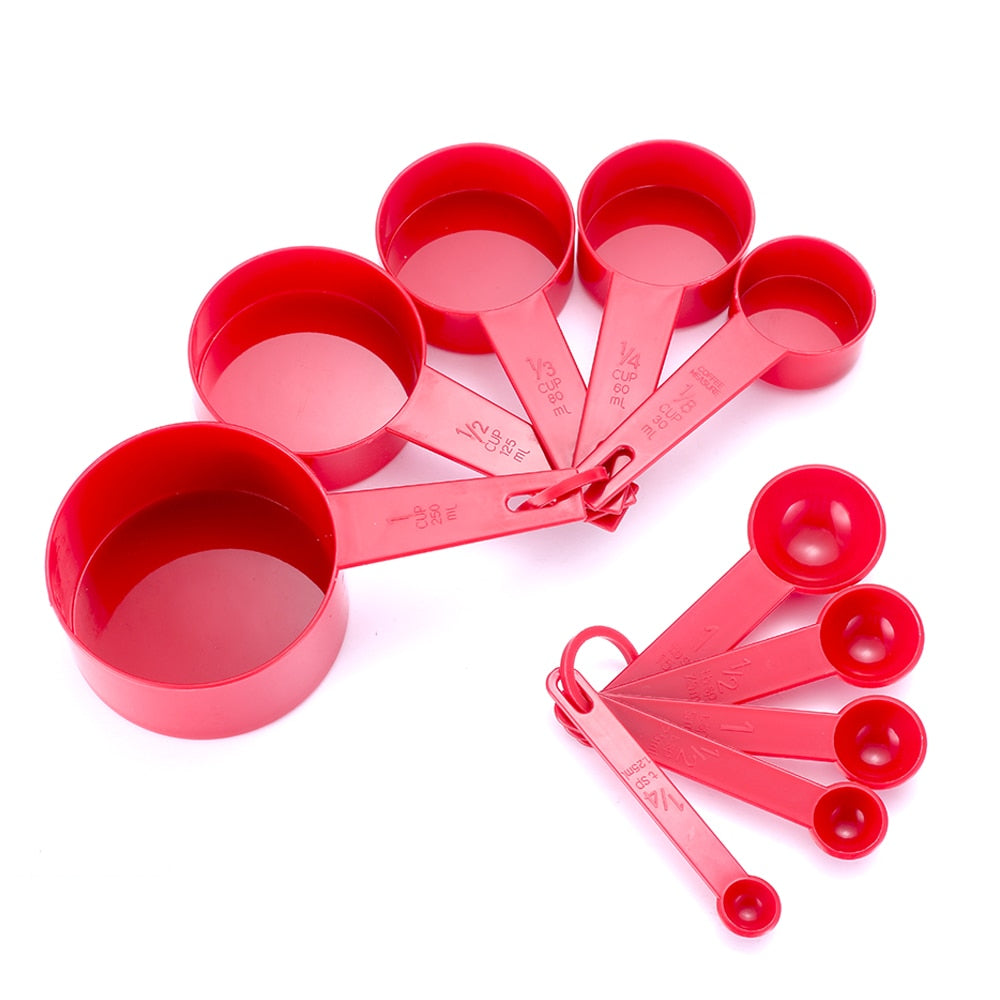 10pcs 7 Color Measuring Cups And Measuring Spoon