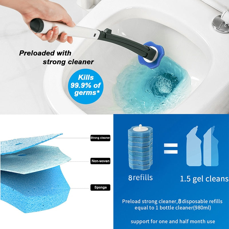 Toilet Cleaning Brush Set Replaceable Brush