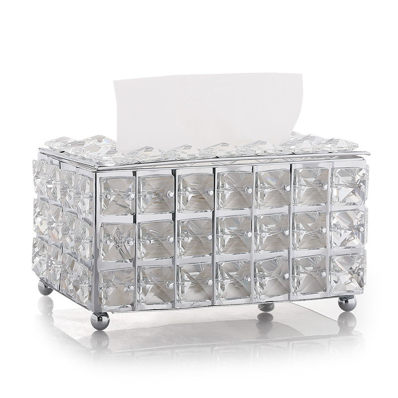 Rhinestone Tissue Box Paper Rack Office Table Accessories