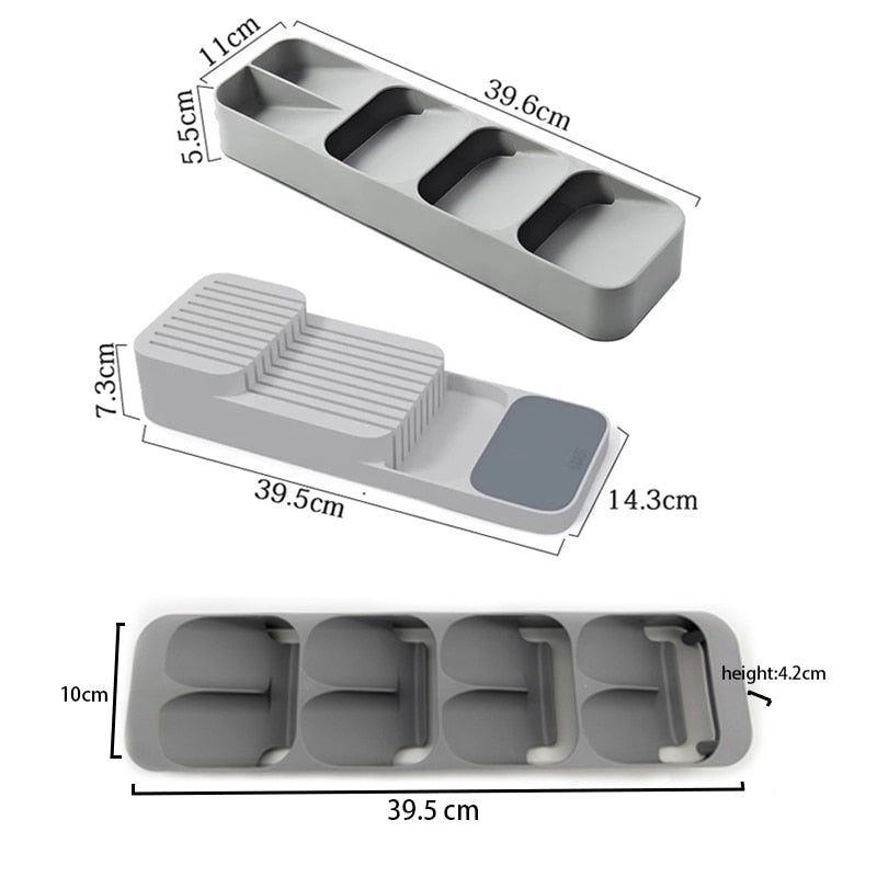 Cutlery Storage Tray Spice Holder Tableware Organizer Spoon Fork Storage Box Plastic Container plateau Knife Block Holder